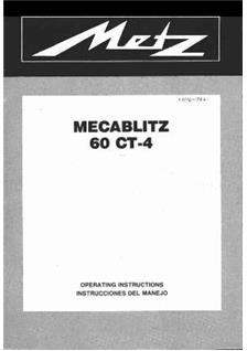 Metz 60 CT 4 manual. Camera Instructions.